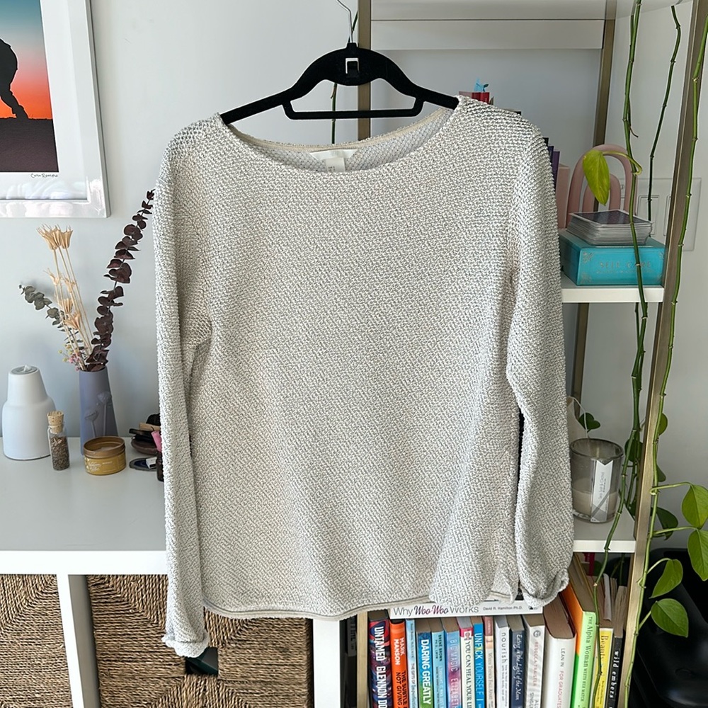 White knit sweater